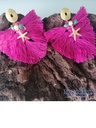 Pendientes crochet fuscia