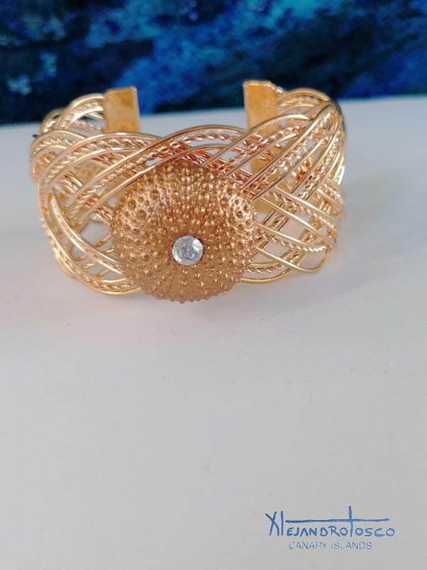 Brazalete trenzado rosa erizo