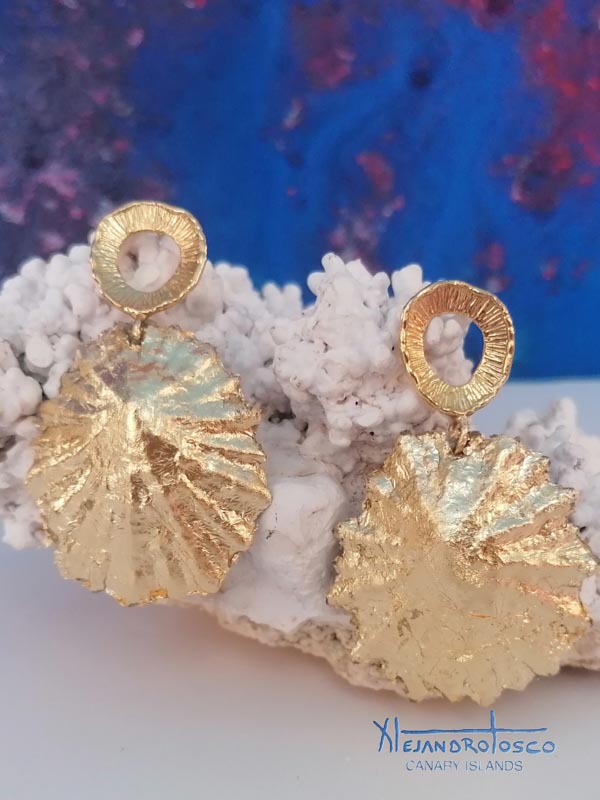 Pendientes lapa pan de oro