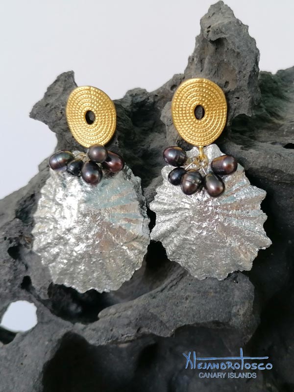 Pendientes lapa pan de plata