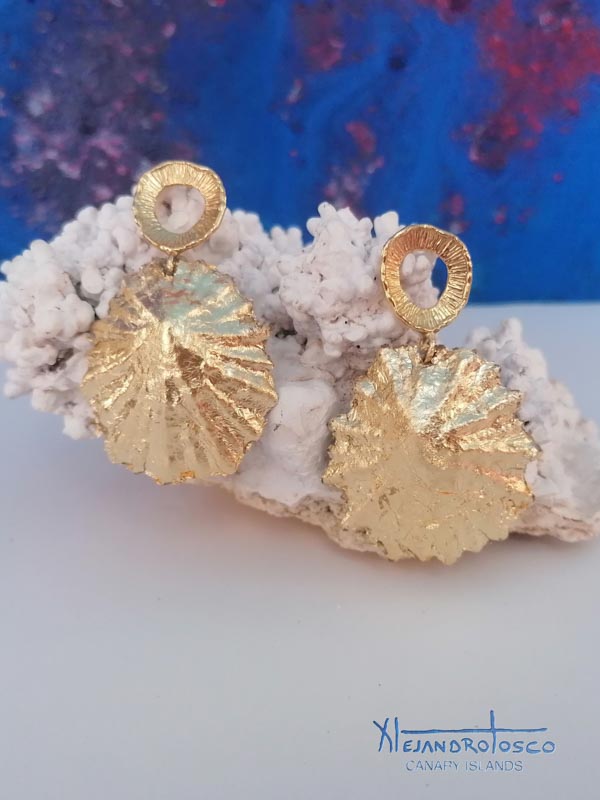 Pendientes lapa pan de oro