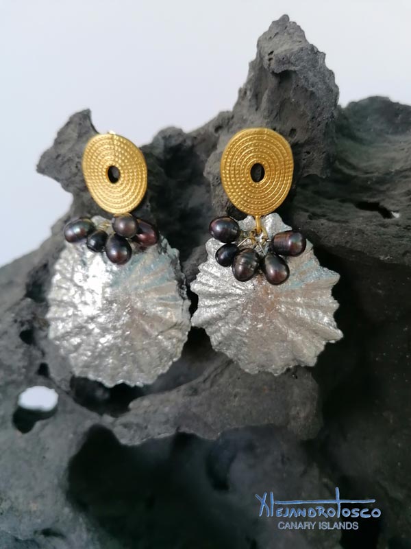 Pendientes lapa pan de plata