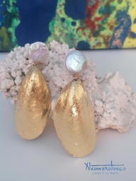 [AT-J-XXX100] Pendientes conchas dorados